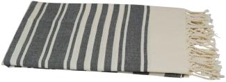 Hamamtuch naturbeige schwarz gestreift 100x180 cm "Mira"