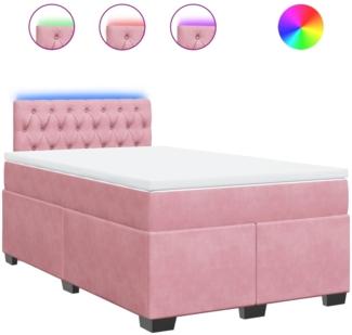 vidaXL Boxspringbett mit Matratze Rosa 120x200 cm Samt 3288593