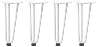 vidaXL Haarnadelbeine für Couchtisch 4 Stk. Weiß 30 cm Massivstahl 4012437