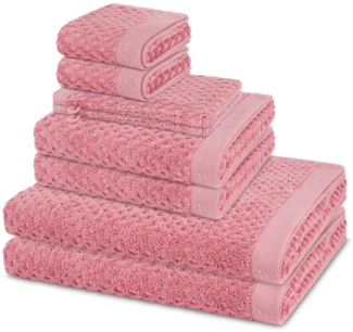 Ross Harmony 8 tlg. Frottier-Set - 2 X Handtuch (50 X 100cm), 2 X Duschtuch (70 X 140cm), 2 X Gästetuch (30 X 50cm), 2 X Waschhandschuh (16 X 22cm) - 520 - Altrosa