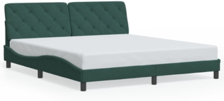 vidaXL Bettgestell ohne Matratze Dunkelgrün 180x200 cm Samt 3207938