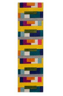 Kadima Design Langlebiger Multicolor Designer-Teppich mit abstraktem Muster, maschinengewebt, "Moss". 66x230 cm