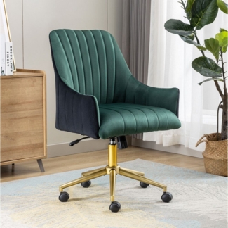 FANTASYLAB Drehstuhl Polsterstuhl, Bürosessel, schminktisch stuhl, höhenverstellbar, Samt (1 St), mit Rädern, für Schlafzimmer/Arbeitszimmer, 150KG