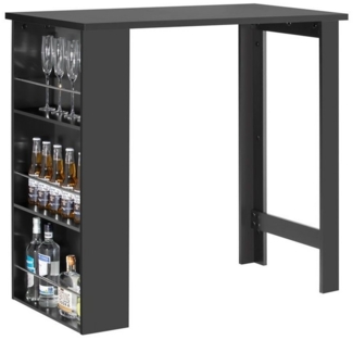 SoBuy Bartisch FWT17, Tresentisch, Küche, Wohnzimmer, Büro, Küchentisch mit 3 Regalfächern Stehtisch Tresen Theke Bistrotisch