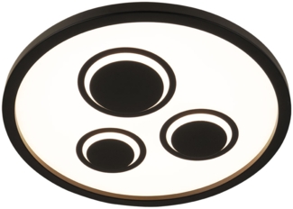 LED Deckenleuchte, Schwarz, Backlight, D 42,3 cm