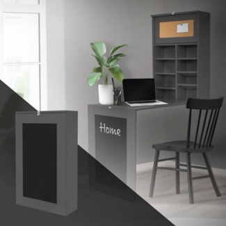 ML-DESIGN Schreibtisch Wandtisch Klapptisch Wandmontage Klappschreibtisch Laptoptisch, Klappschreibtisch Grau mit Regal 78 x 92 x 73,5 cm Esstisch
