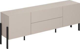 INOSIGN Lowboard Jukon,Breite 200 cm, moderne grifflose TV-Kommode,2 Türen/2 Schubladen, TV-Schrank mit viel Stauraum, TV-Board, push-to-open-Funktion