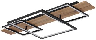 LED Deckenleuchte, Holzoptik, Memoryfunktion, L 95 cm