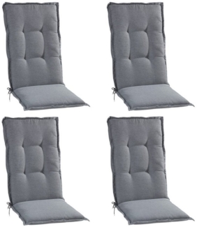 GO-DE Hochlehnerauflage NITTKA, B 50 x L 120 cm, Grau, 4er Set, (Set, 4 St), Gartenstuhlauflagen für Hochlehnstühle