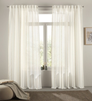 s.Oliver Gardine Ameera (1 St), Multifunktionsband, halbtransparent, mit Leinen, Schal, Wohnzimmer, Schlafzimmer, Vorhang