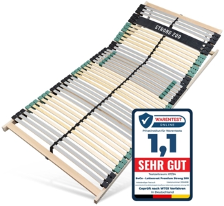 Lattenrost 80x200 PREMIUM STRONG 200 aus Buchenholz, Kopfteil verstellbar, 7 Zonen Lattenrost mit 42 Latten, Made in Germany, bis 200Kg