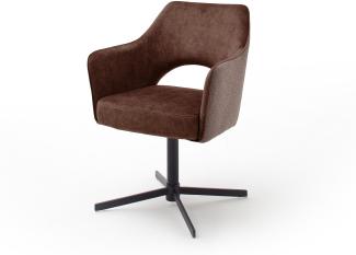 Esszimmerstuhl >Viannos< (2-er Set) in Rotbraun aus Metall - 64x85x61cm (BxHxT)