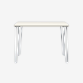MultiDesk, 4 Stahlfüße, Dekor Weiß, Farbe Verkehrsweiß, Maße: H 740 x B 1000 x T 600 mm