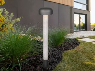 Moderne Wegeleuchte FRASER in Betonoptik & Anthrazit, Höhe 84cm