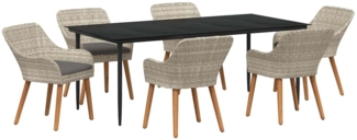 vidaXL Essgruppe Hellgrau Poly Rattan 3261710