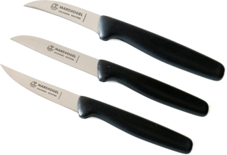 Schälmesser Set 3 tlg. PP Marsvogel Solingen # 37-3tlg. Küchenmesser 2 1/2" gebogen + 3" gerade + 3" rückenspitz