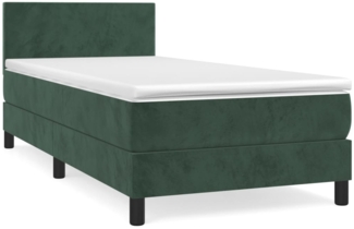 vidaXL Boxspringbett mit Matratze Dunkelgrün 90x190 cm Samt 3141158