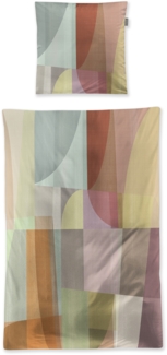 Irisette Wave Mako-Satin Bettwäsche 135x200 Karo oliv beere sand 8592-90