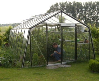 ACD Glas Gewächshaus S208H | Schwarz | 593x380 cm