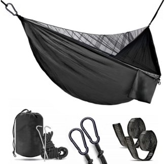 Daskoo Hängematte Hängematte Outdoor mit Moskitonetz, 270x140 cm Reisehängematte, Ultraleicht, Einfaches zum Öffnen, Tragbar, für Camping,Wandern, Hohe