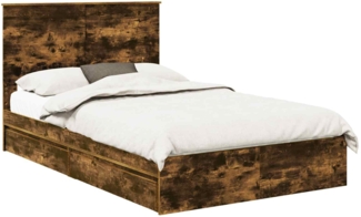 vidaXL Aufbewahrungsbett Geräucherte Eiche 135x190 cm Holzwerkstoff 3409563