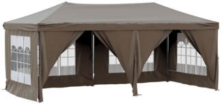 vidaXL Partyzelt Faltbar mit Seitenwänden Taupe 3x6 m 93547