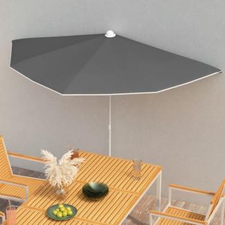 vidaXL Halb-Sonnenschirm mit Mast 180x90 cm Anthrazit 315561