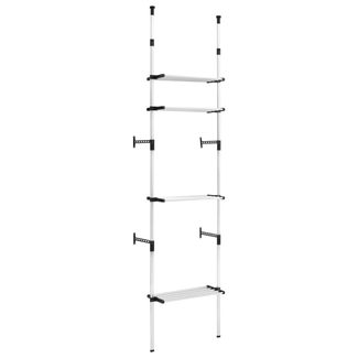 vidaXL Teleskop-Garderobe mit Regalen Aluminium 321106