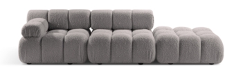Micadoni Modulares Sofa Bellis 4-Sitzer Links Boucle Hellgrau
