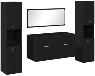 vidaXL Badezimmermöbel Set 4 pcs Schwarze Eiche 41 x 38.5 x 46 cm 3334325