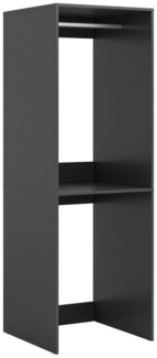 furnling Waschmaschinenumbauschrank Fira (1-St) 1 Kleiderstange, 2 offene Fächer, Höhe 196 cm, anthrazit Nachbildung