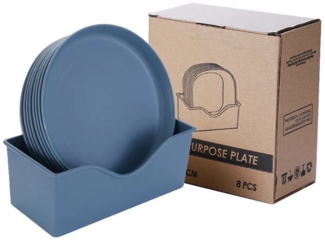 Beaface Futternapf 8-teiliges Katzennapf-Set – Flache, rutschfeste Futternäpfe für Katzen, PP, BPA‑frei, stapelbar, vielseitig, pflegeleicht