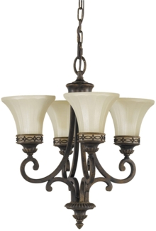 Kronleuchter, Hängelampe, Stahl Glas, D 45,7 cm