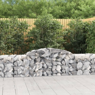 vidaXL Gabionen mit Hochbogen 13 Stk. 300x50x60/80 cm Verzinktes Eisen 3146676