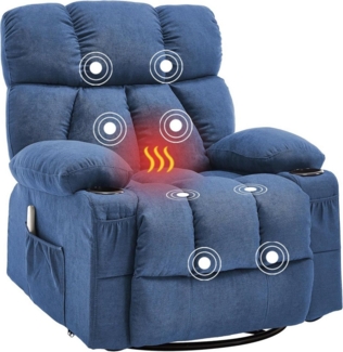 FANTASYLAB Relaxsessel Elektrisch Massagesessel, Fernsehsessel, Relaxstuhl aus Stoff (1-St), mit Heizung und Liegefunktion