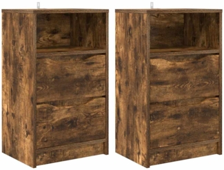 vidaXL Nachttische 2 pcs Geräucherte Eiche 40 x 30 x 467 cm 888918