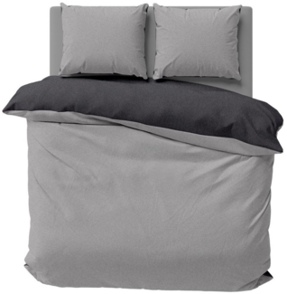 One Home Bettwäsche Doubleface Unifarben, Fleece, 3 teilig, Wende modern, kuschelig flauschig warm weich Winter Doppelbett