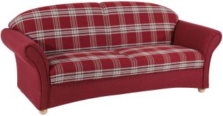 Sofa 2,5-Sitzer Kama Bezug Flachgewebe Buche natur / rot 21555