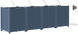 vidaXL Gartenpflanzer Grau 160 x 40 x 52 cm Stahl 42002880