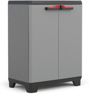 Dmora Gartenschrank Cochrane, Gartenmöbel, Mehrzweck-Gartenschrank, Container für Balkon oder Garage, Made in Italy, 68x39 h90 cm, Grau