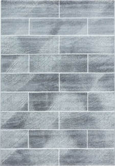 Kurzflor Teppich Balia rechteckig - 160x230 cm - Grau