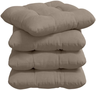 vidaXL Sitzkissen 4 pcs Taupe 45 x 45 cm Mikrofaserstoff 42015132