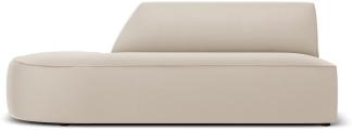 Micadoni 2-Sitzer Samtstoff Modul Ruby Links | Bezug Beige | Beinfarbe Black Plastic