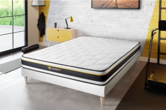 SOFT Matratze 180x220 cm + Bettgestell mit lattenrost , Härtegrad 5 , HD-Schaum mit Mikroluftzellen , Höhe : 19 cm