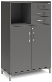 Büroschrank DNA 800x1275 mm Anthrazit/Weiß Schubladenmodul 3A4/2A4