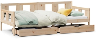 vidaXL Tagesbett mit Schubladen 90x200 cm Massivholz Kiefer 3302108