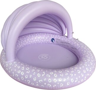 The Essentials B.V. Swim Essentials - Kinderpool mit Dach, Lila Leopard, 100cm Durchmesser