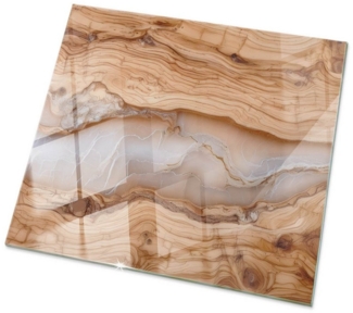 Tulup Tischplatte Couchtisch Glasplatte Naturholz mit Harz Ersatzplatte Glas