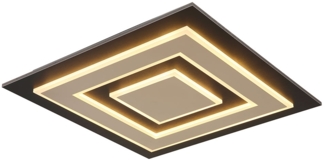 LED Deckenleuchte, Metall, Schwarz champagnerfarben, L 48 cm