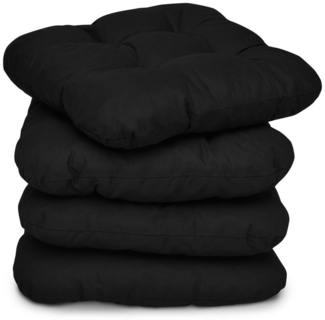 4er Set Beautissu Lisa Stuhlkissen 40 x 40 x 8 cm Schwarz